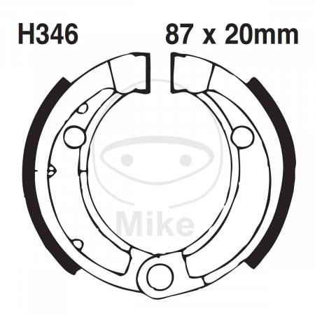 Brake shoe set EBC H346G grooved includings springs