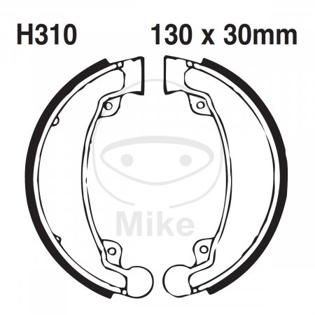 Brake shoe set EBC H310G grooved includings springs