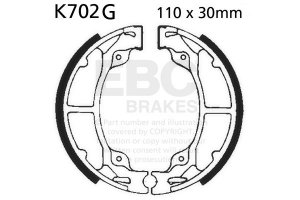 Brake shoe set EBC grooved