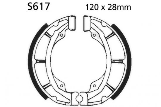 Brake shoe set EBC S617 excluding springs