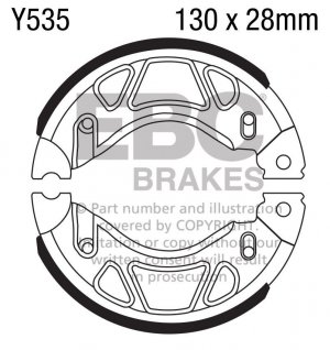 Brake shoe set EBC grooved