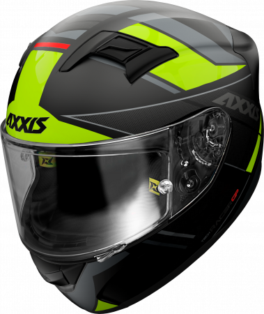 FULL FACE helmet AXXIS GP RACER SV FIBER tech matt fluor yellow M