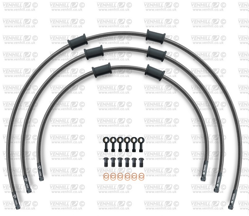 STANDARD Front brake hose kit Venhill HON-7006FB-CB POWERHOSEPLUS (3 hoses in kit) Carbon hoses, black fittings