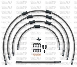 STANDARD Front brake hose kit Venhill KAW-5007FB-CB POWERHOSEPLUS (5 hoses in kit) Carbon hoses, black fittings