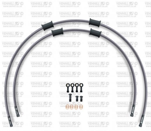 RACE Front brake hose kit Venhill BMW-11003FB POWERHOSEPLUS (2 hoses in kit) clear hoses, black fittings