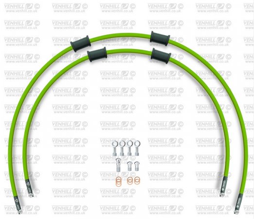 RACE Front brake hose kit Venhill YAM-6040FS-GR POWERHOSEPLUS (2 hoses in kit) Green hoses, stainless steel fittings