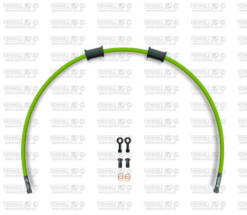 Rear brake hose kit Venhill YAM-1009RB-GR POWERHOSEPLUS (1 hose in kit) Green hoses, black fittings