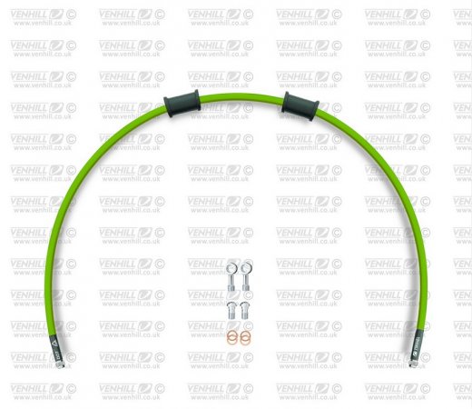 Kit prednjih kočionog crijeva Venhill TRI-9002F-GR POWERHOSEPLUS (1 hose in kit) Green hoses, chromed fittings