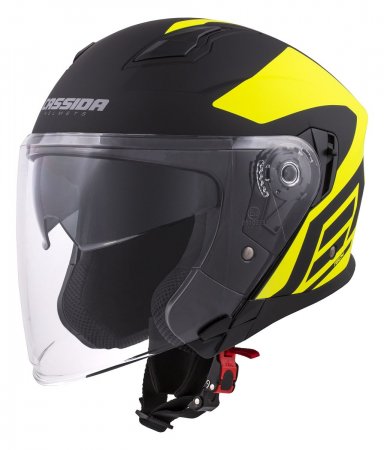 Jet helmet CASSIDA JET TECH CORSO black matt / yellow fluo XL