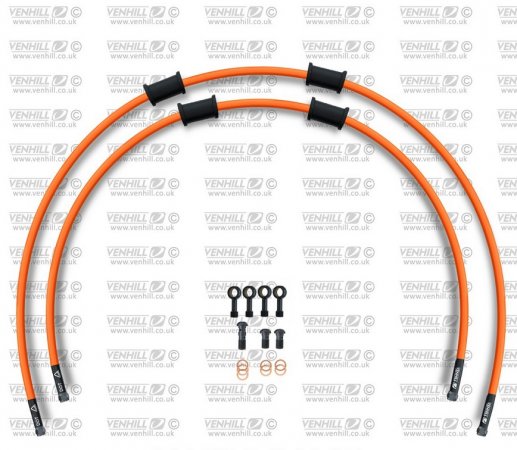 RACE Front brake hose kit Venhill TRI-9013FB-OR POWERHOSEPLUS (2 hoses in kit) Orange hoses, black fittings