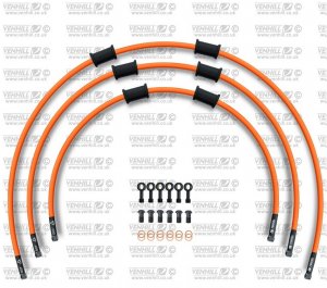 STANDARD Front brake hose kit Venhill HON-7004FB-OR POWERHOSEPLUS (3 hoses in kit) Orange hoses, black fittings