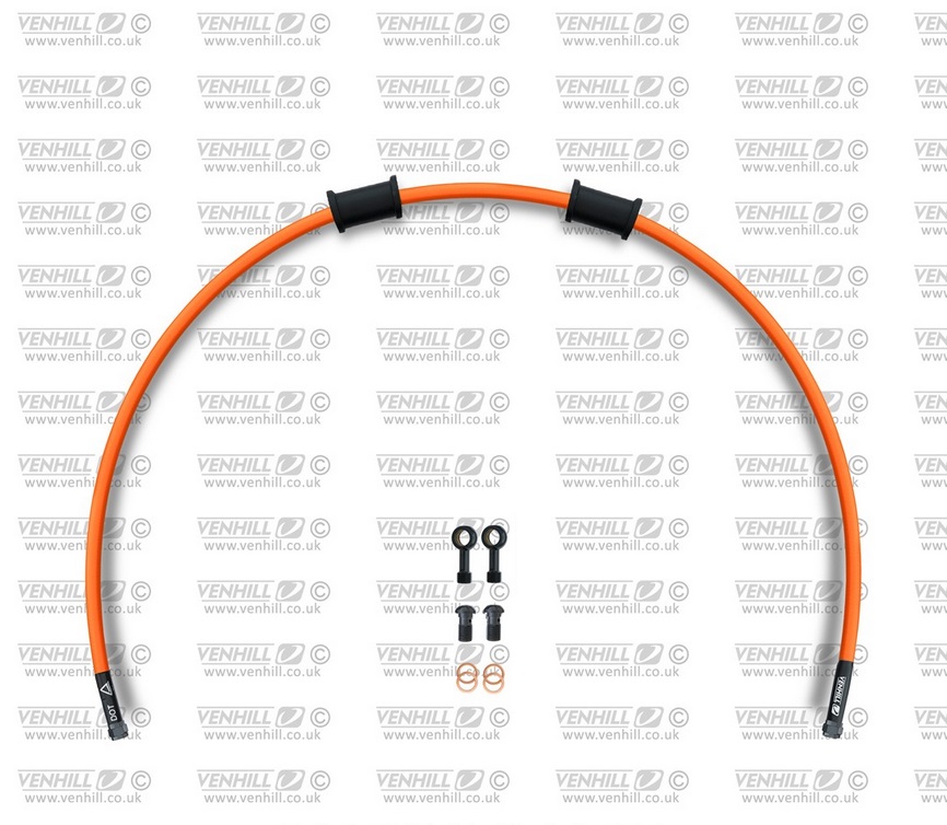 Rear brake hose kit Venhill YAM-10012RB-OR POWERHOSEPLUS (1 hose in kit) Orange hoses, black fittings