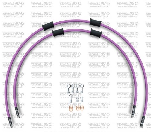 RACE Front brake hose kit Venhill KAW-10025F-PU POWERHOSEPLUS (2 hoses in kit) Purple hoses, chromed fittings