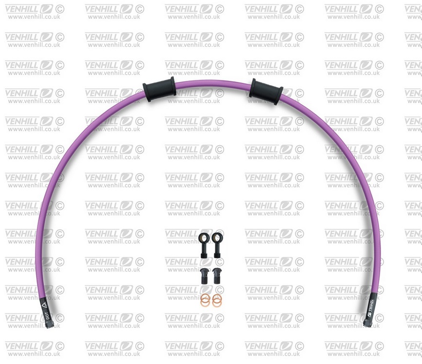 Rear brake hose kit Venhill YAM-10012RB-PU POWERHOSEPLUS (1 hose in kit) Purple hoses, black fittings