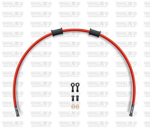 Rear brake hose kit Venhill TRI-9014RB-RD POWERHOSEPLUS (1 hose in kit) Red hoses, black fittings