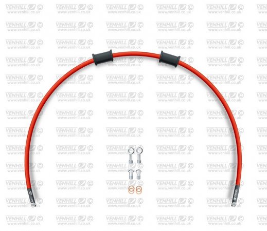Rear brake hose kit Venhill TRI-9014R-RD POWERHOSEPLUS (1 hose in kit) Red hoses, chromed fittings