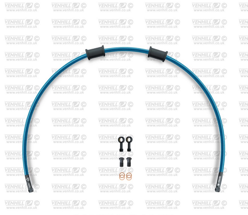 Rear brake hose kit Venhill YAM-1009RB-TB POWERHOSEPLUS (1 hose in kit) Translucent blue hoses, black fittings