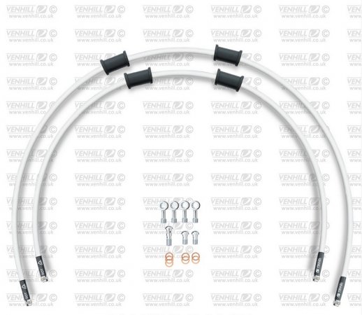 RACE Front brake hose kit Venhill DUC-9016FS-WT POWERHOSEPLUS (2 hoses in kit) White hoses, stainless steel fittings