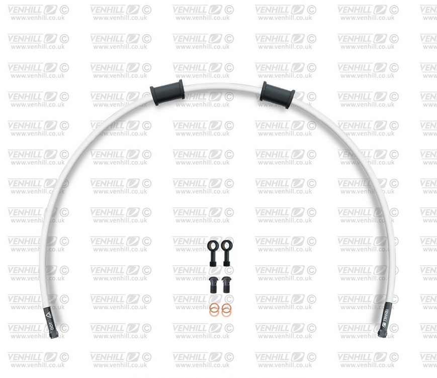 Kit prednjih kočionog crijeva Venhill KAW-5013FB-WT POWERHOSEPLUS (1 hose in kit) White hoses, black fittings