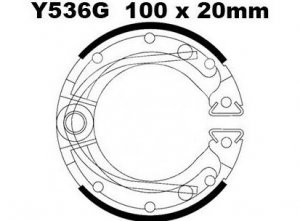 Brake shoe set EBC grooved includings springs