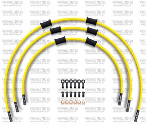 STANDARD Front brake hose kit Venhill KAW-11002FB-YE POWERHOSEPLUS (3 hoses in kit) Yellow hoses, black fittings